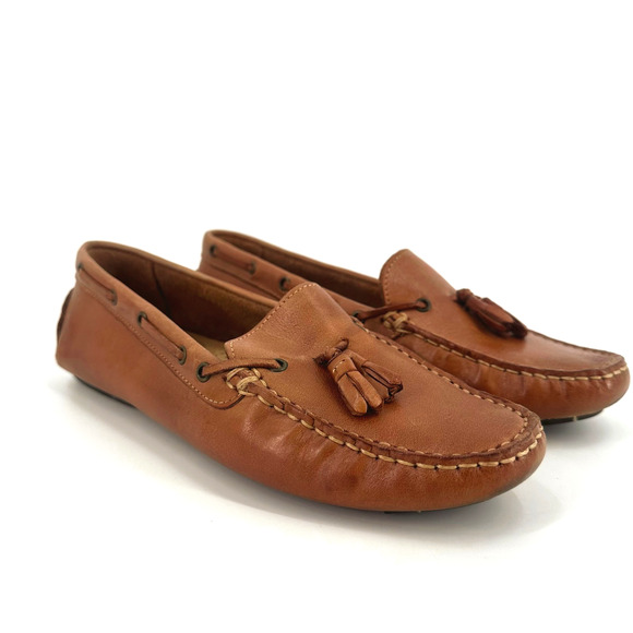 G.H Bass & Co Maggie Leather Tassel Loafers Women Size 9M Brown Preppy Old Money - Picture 2 of 8
